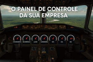 Painel de controle com os 7 KPIs financeiros essenciais para a gestão de uma pequena empresa em Rondônia.