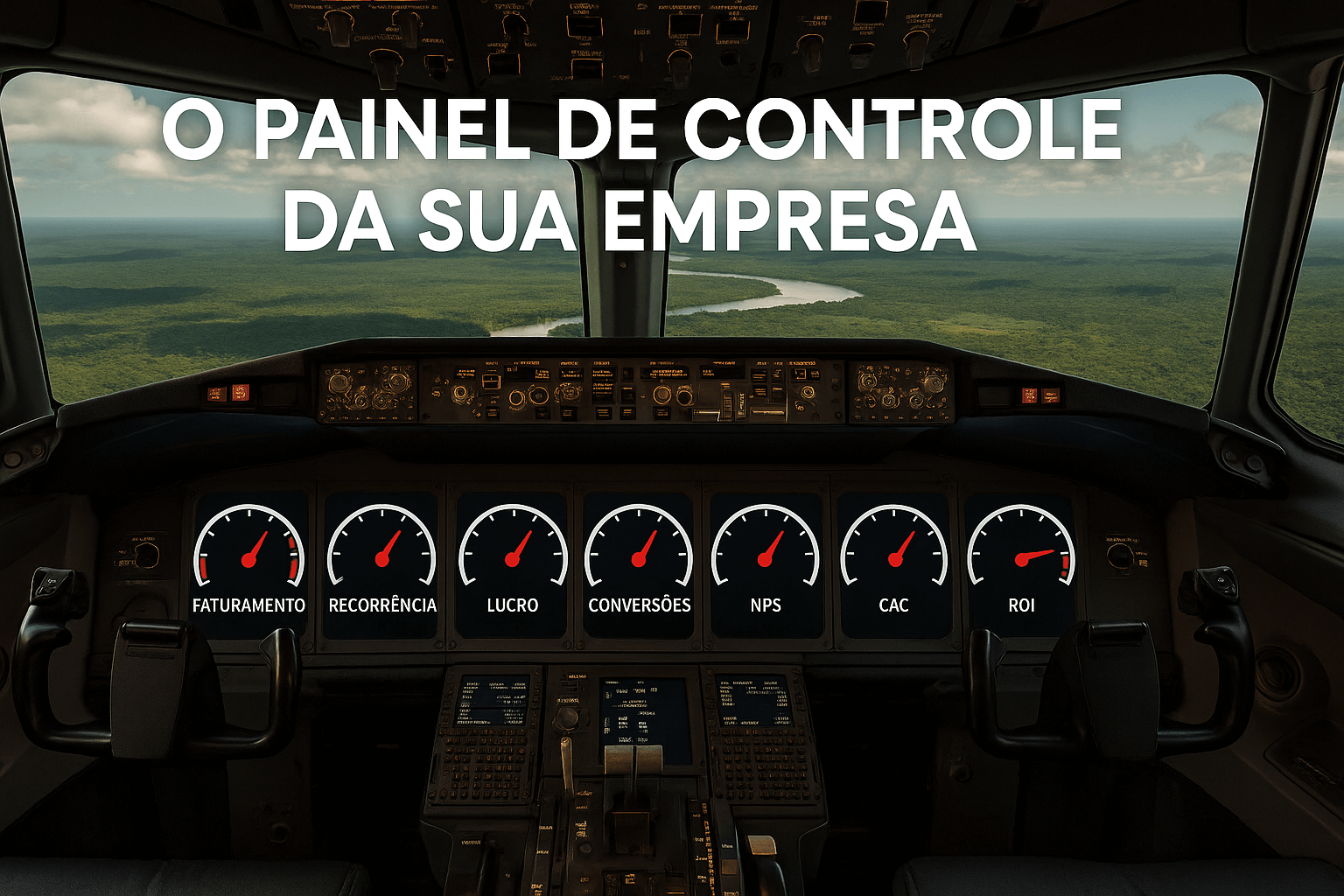 Painel de controle com os 7 KPIs financeiros essenciais para a gestão de uma pequena empresa em Rondônia.